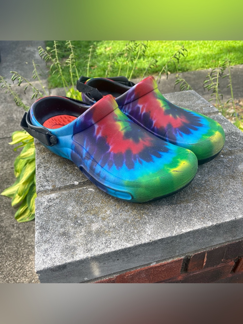 Crocs Bistro Lite Ride Tie Dye Rainbow Clogs Mens Sz 14 Colorful Slip On Hippie